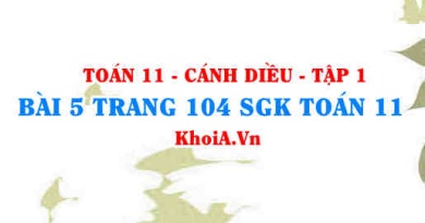 Bài 5 trang 104 SGK Toán 11 tập 1 Cánh Diều